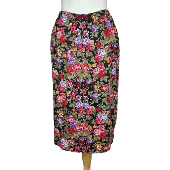 Vintage Leslie Fay 80s Floral Print Sports Top & Pencil Skirt Coordinates - Picture 5 of 14